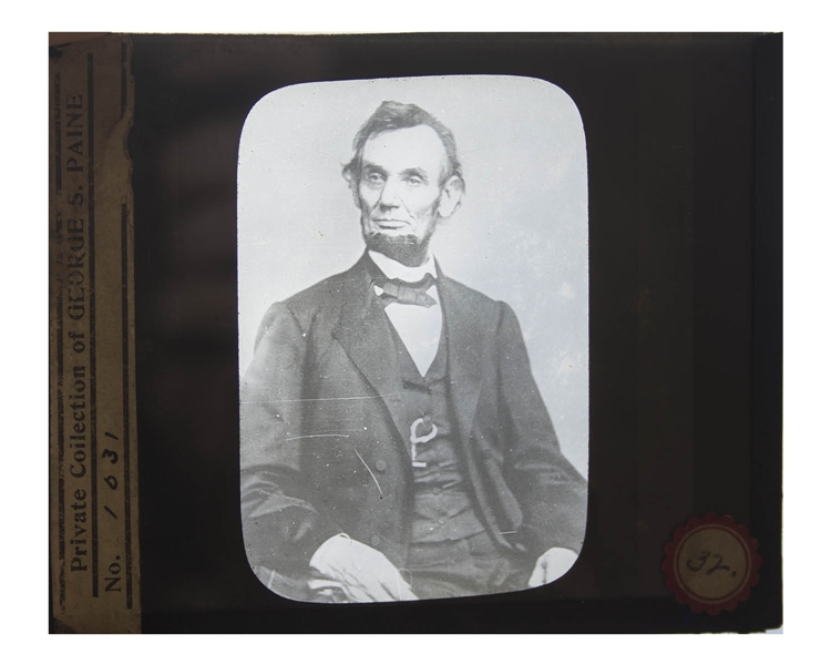 Abraham Lincoln Magic Lantern Slide -- The ''Five Dollar Bill'' Photo